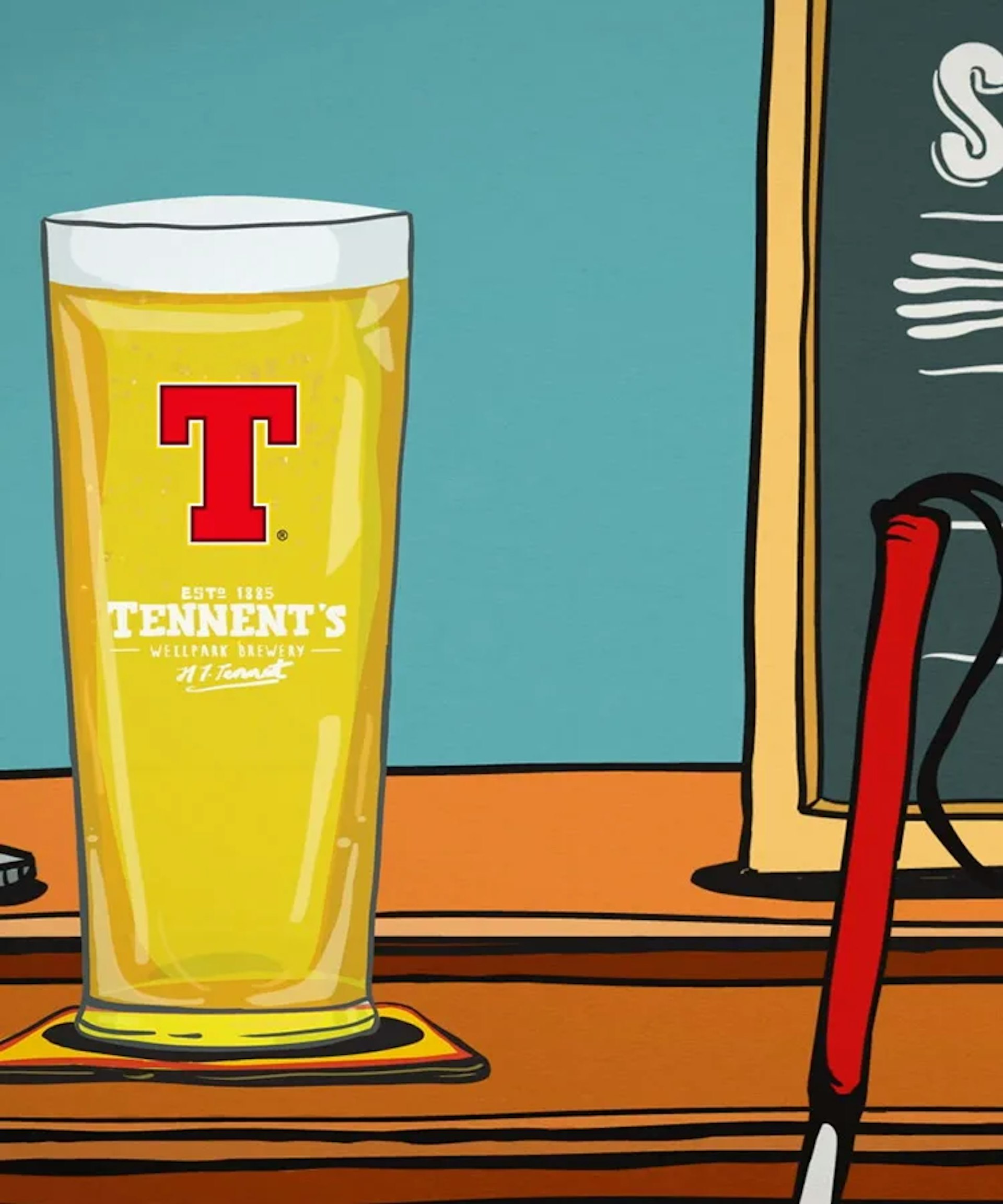 Glass of Tennent's